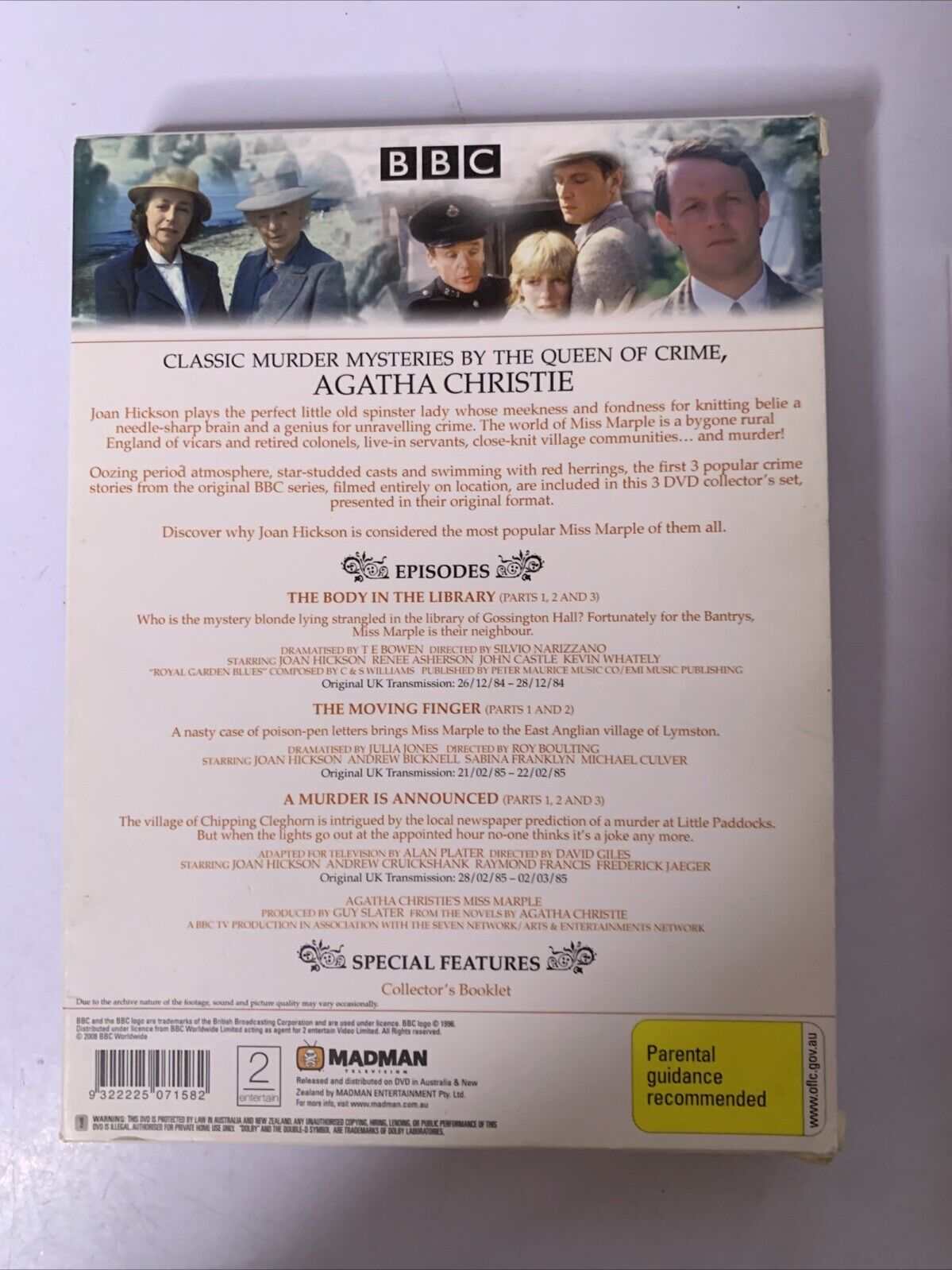 Agatha Christie's Miss Marple : Collection 1 (DVD, 1984, 3-Disc Set) Region 4
