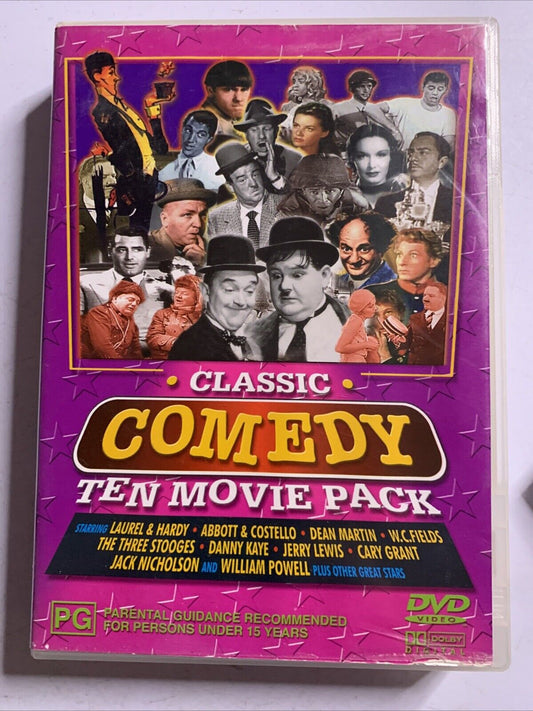 Classic Comedy Ten Movie Pack DVD Laurel Hardy, Jerry Lewis, Cary Grant, Dean M