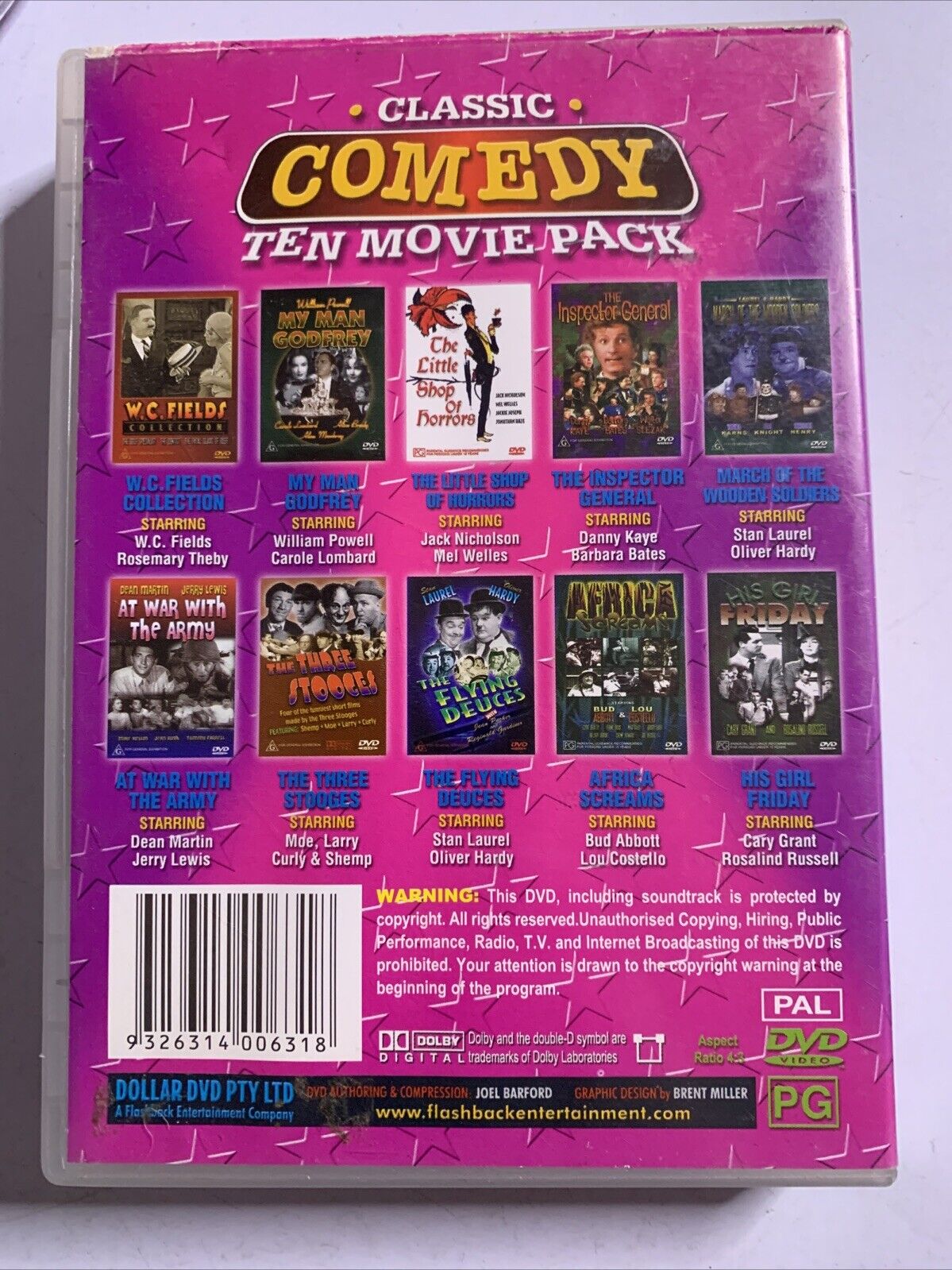 Classic Comedy Ten Movie Pack DVD Laurel Hardy, Jerry Lewis, Cary Grant, Dean M