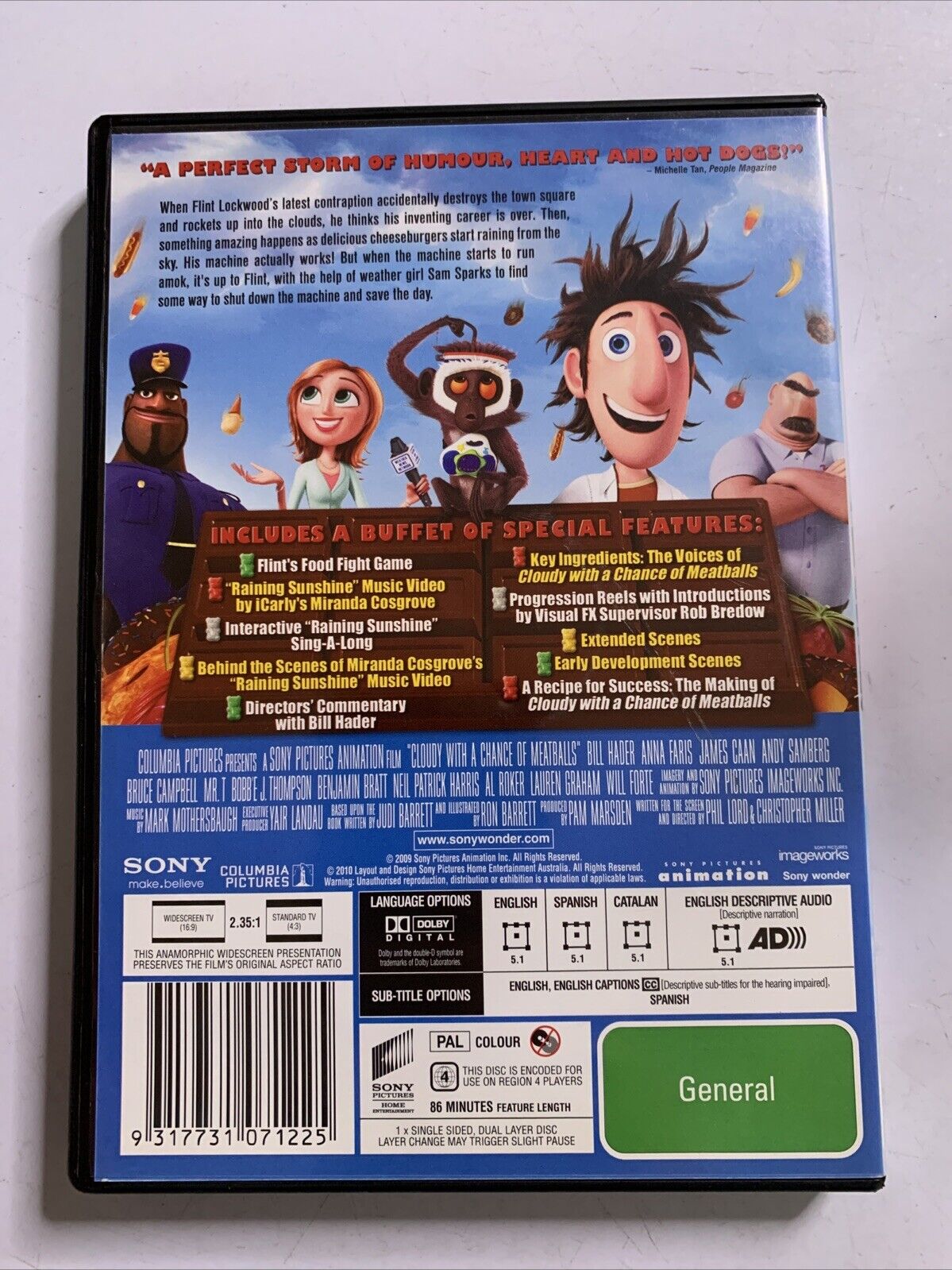 Cloudy with a Chance of Meatballs (DVD, 2009) Animated Film  Region 4