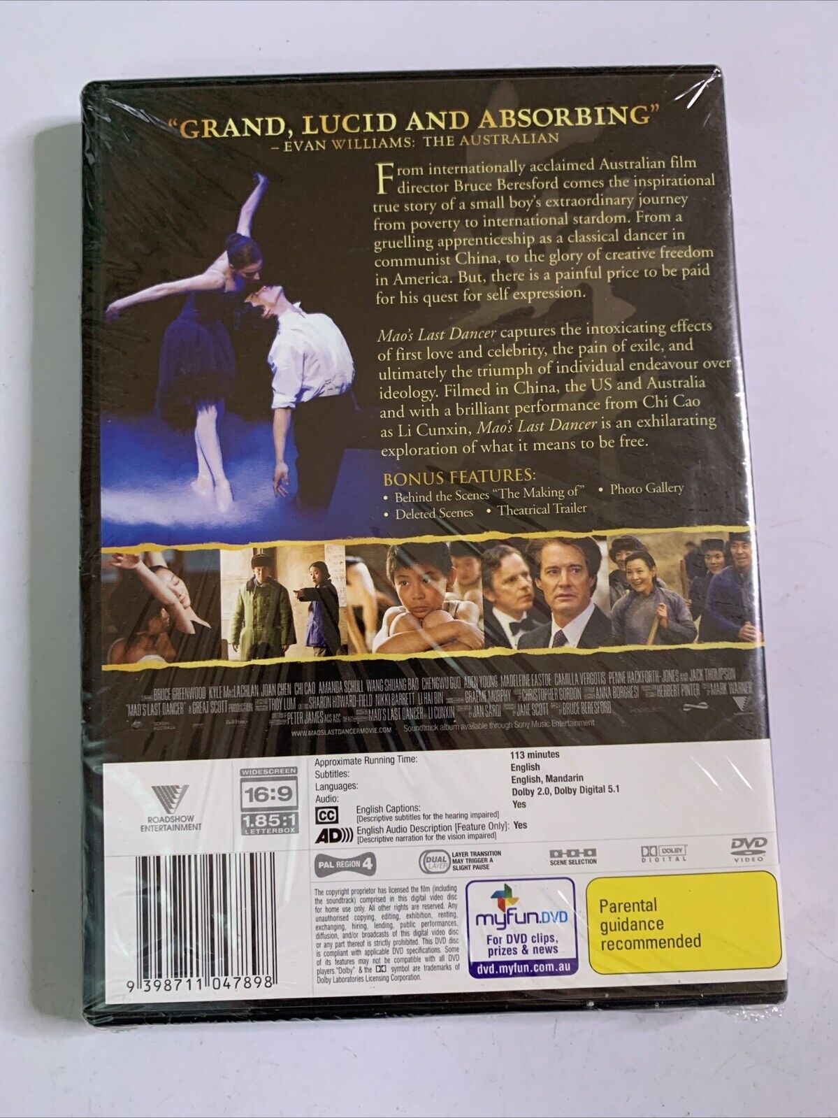 Mao's Last Dancer (DVD, 2009) Chi Cao, Kyle MacLachlan Region 4  NEW