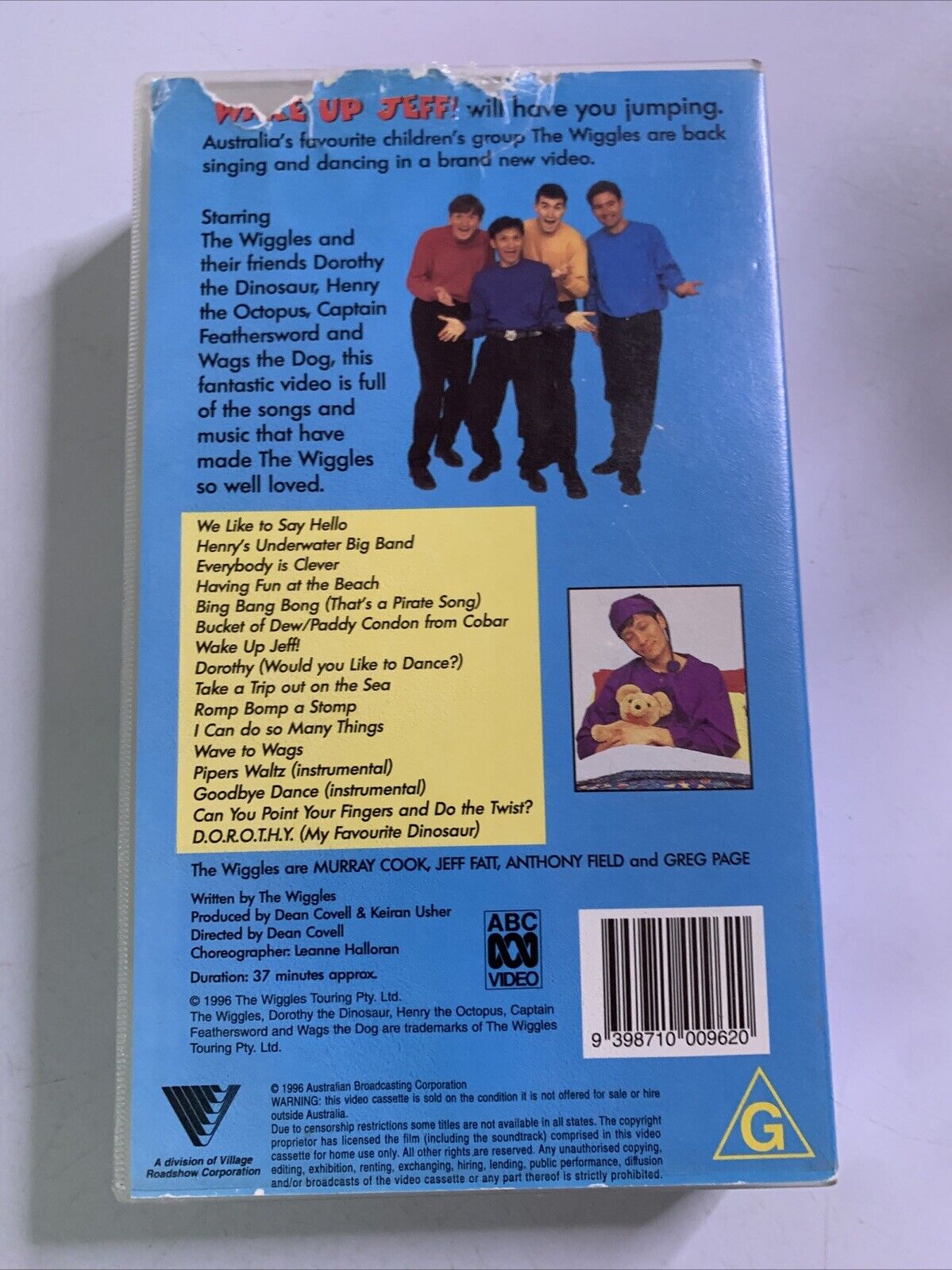 The Wiggles: Wake Up Jeff Original (VHS, 1996) PAL ABC For Kids