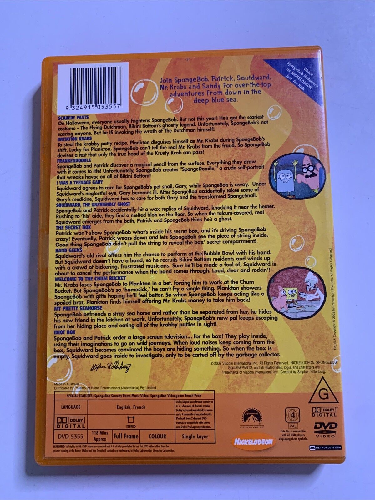 SpongeBob SquarePants Halloween (DVD, 2009) Nickelodeon Animation Region 4