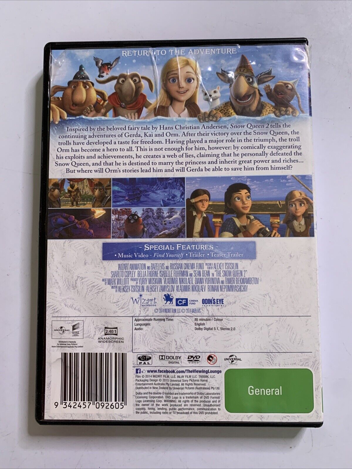The Snow Queen 2 (DVD, 2014) Animated Film Region 4
