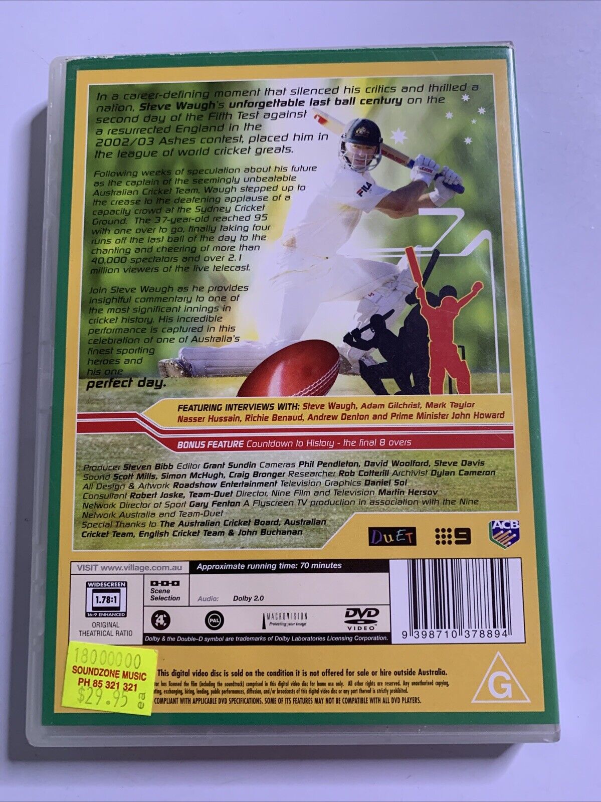Steve Waugh A Perfect Day (DVD, 2002) Cricket Ashes Documentary Region 4