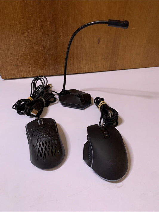 2x RGB Gaming Mouse & Microphone USB Wired