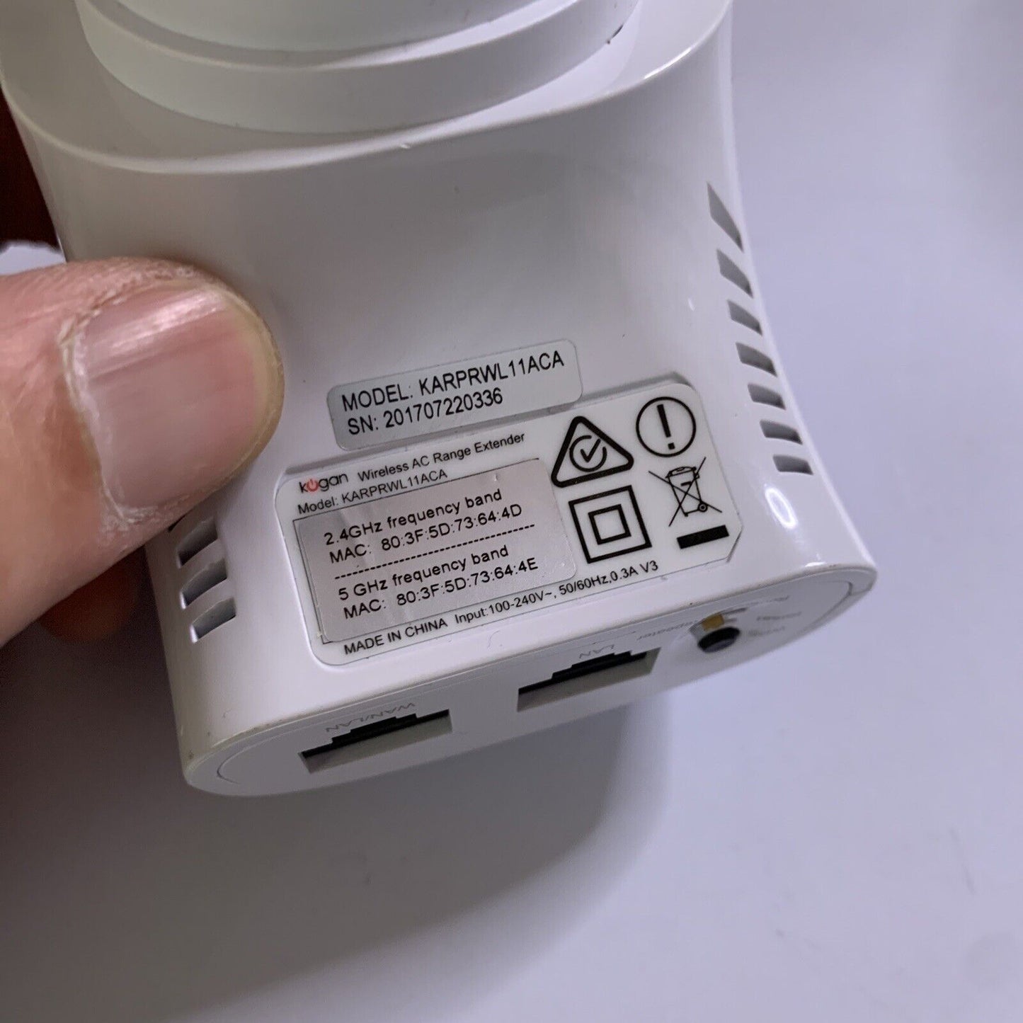 Kogan WiFi Wireless AC Range Extender Booster Repeater AC750