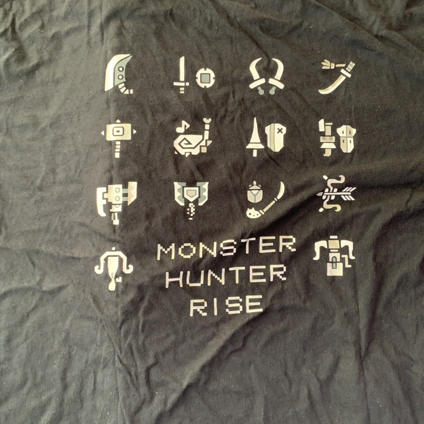 Monster Hunter Rise MHRise Capcom UNIQLO Short Sleeve Shirt 4XL Black