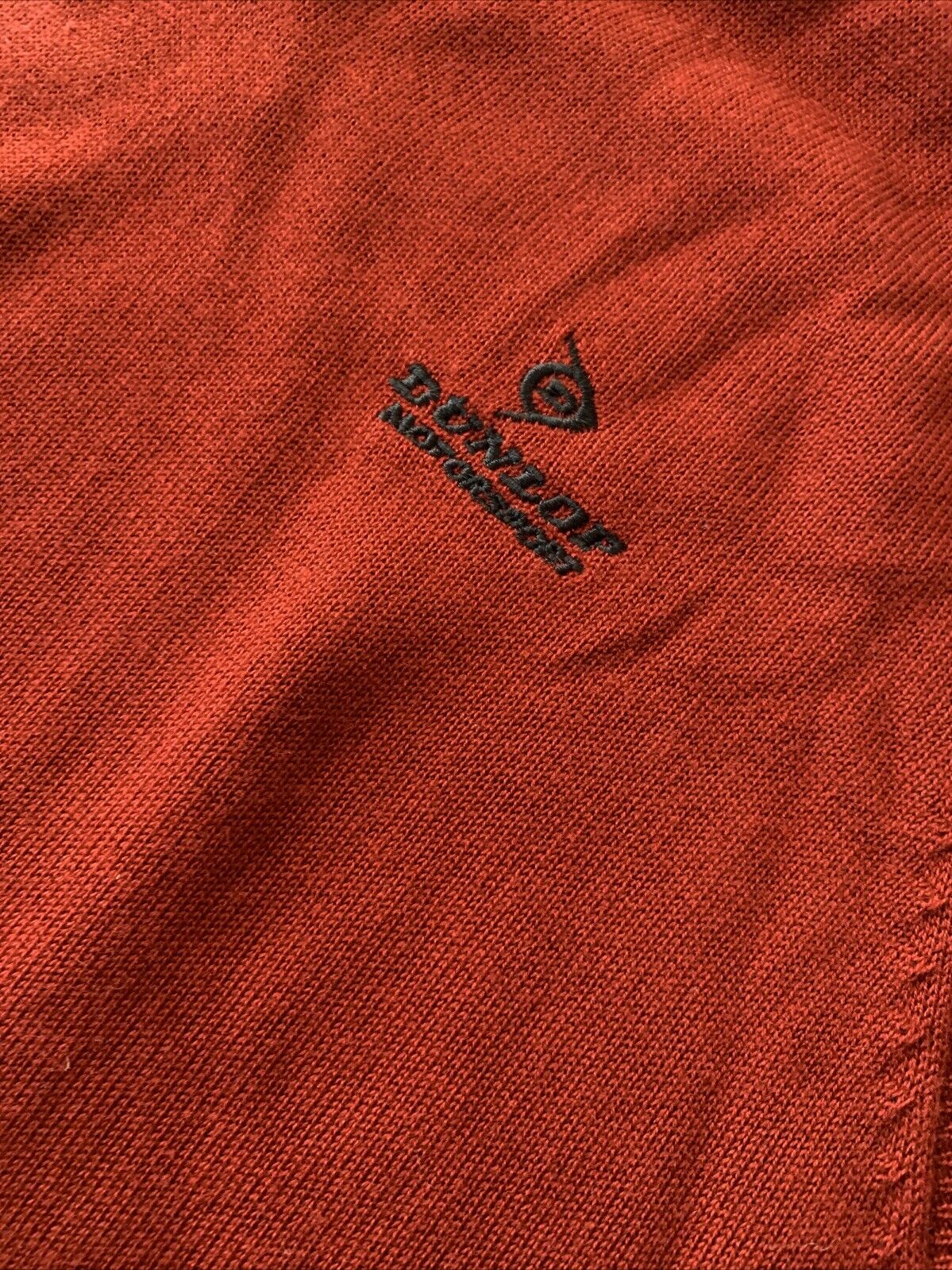 Dunlop Motorsport V Neck Vest Sweater Large L Red Vintage