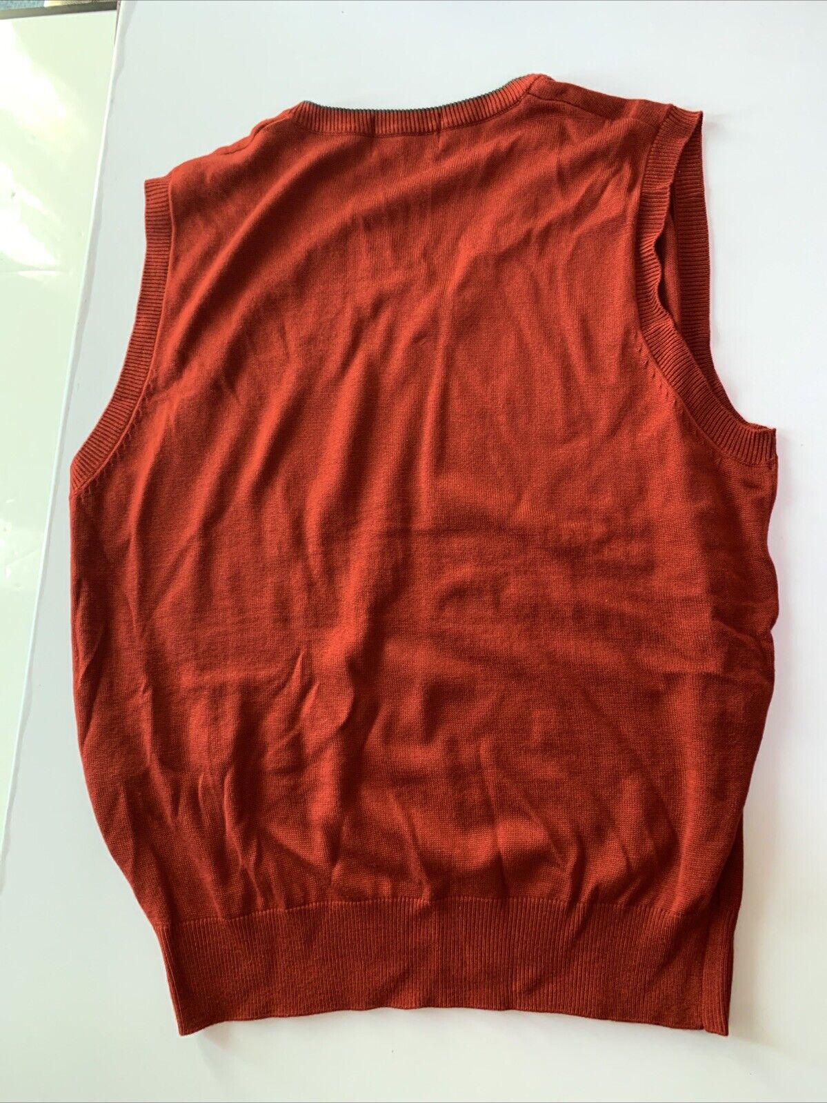 Dunlop Motorsport V Neck Vest Sweater Large L Red Vintage