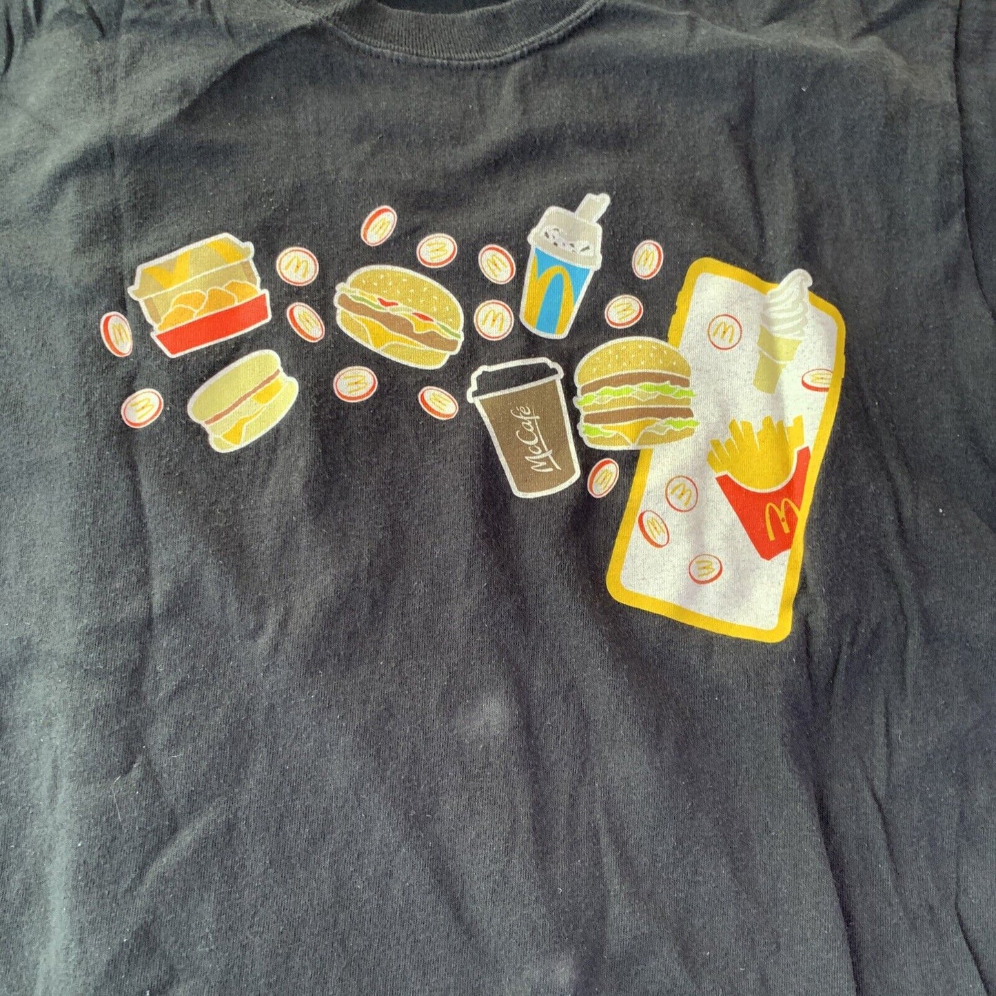Genuine McDonalds Rewards Employee Shirt Black M Size Cotton