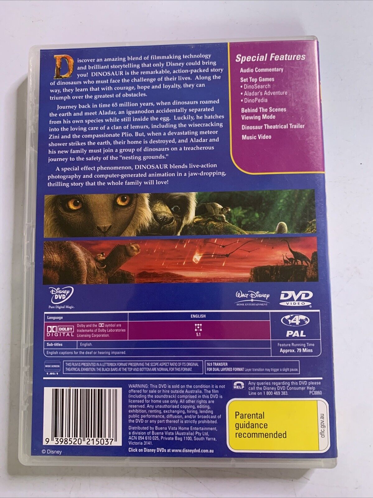 Dinosaur (DVD, 2000) Disney Animated Film Region 4