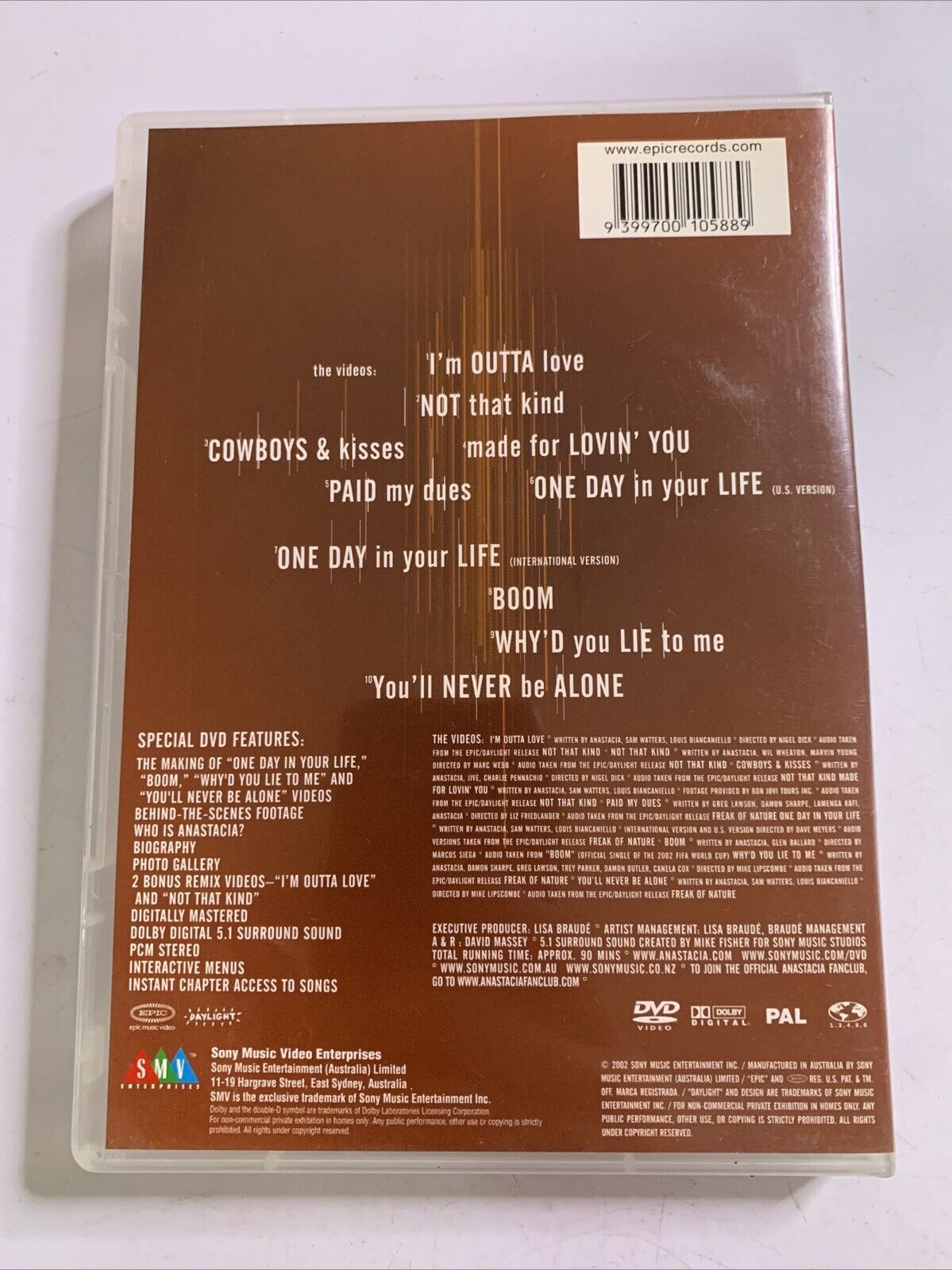 Anastacia The Video Collection (DVD, 2000) All Regions