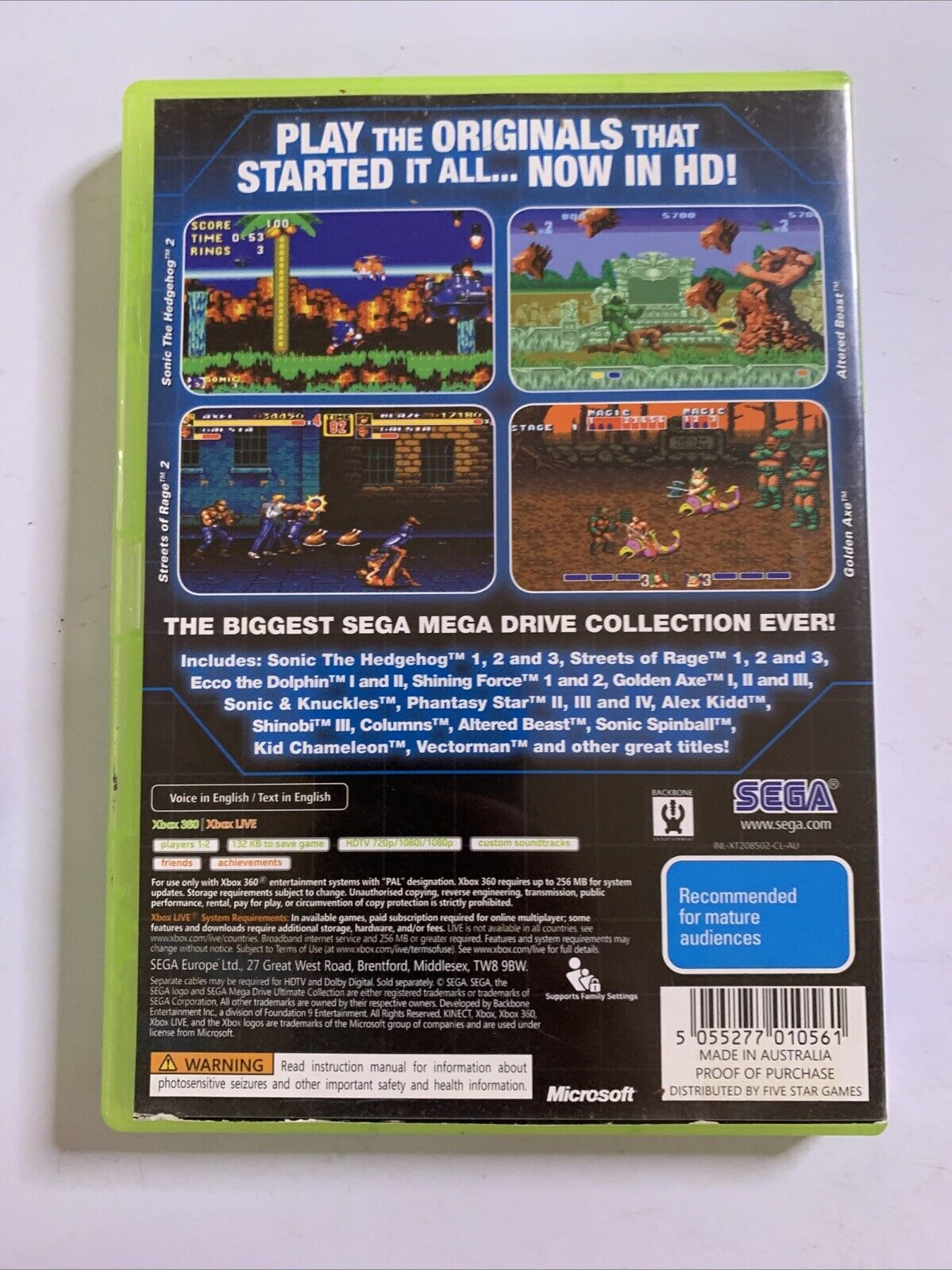 Mega Drive Ultimate Collection Xbox 360 PAL - Neuf Sous Cellophane - Édition Spéciale