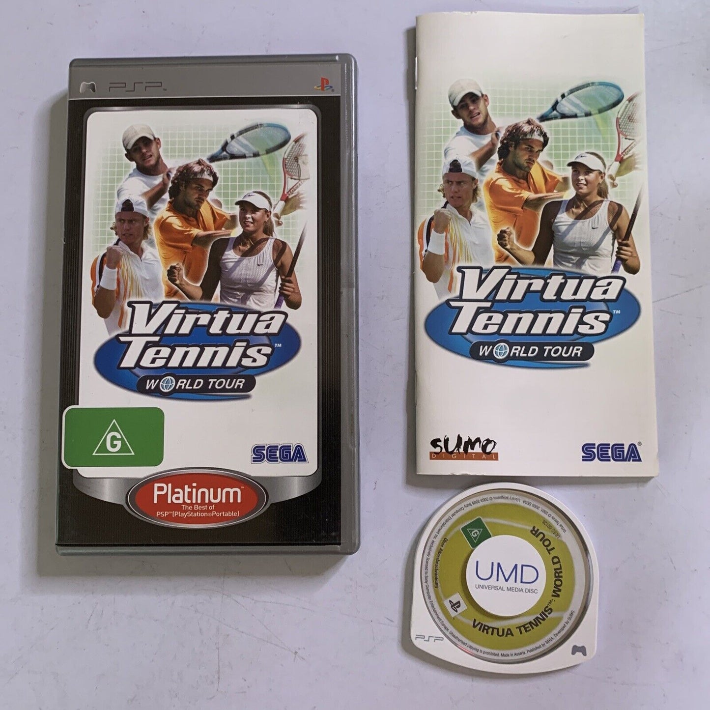 Virtua Tennis World Tour  Sony Portable PSP Game 2005 Complete