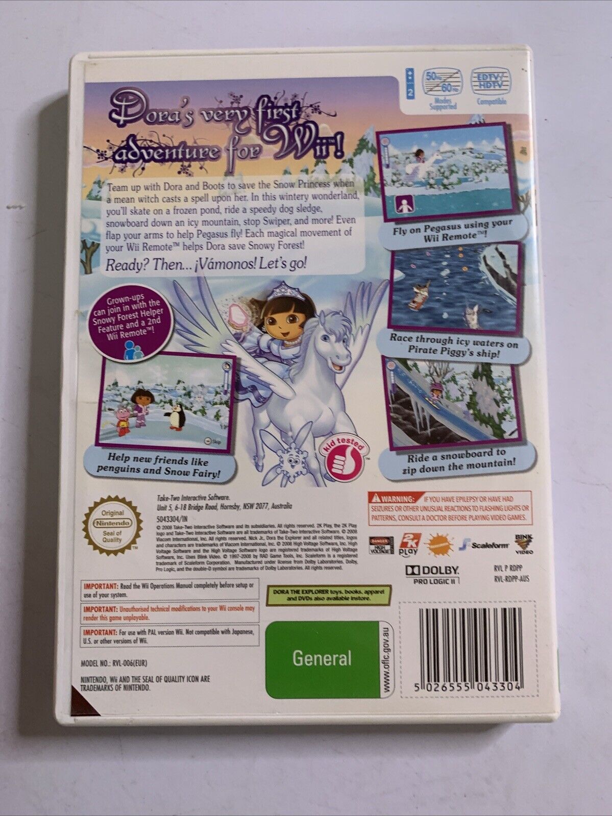 Dora Saves The Snow Princess Nintendo Wii PAL 2008 Game Complete