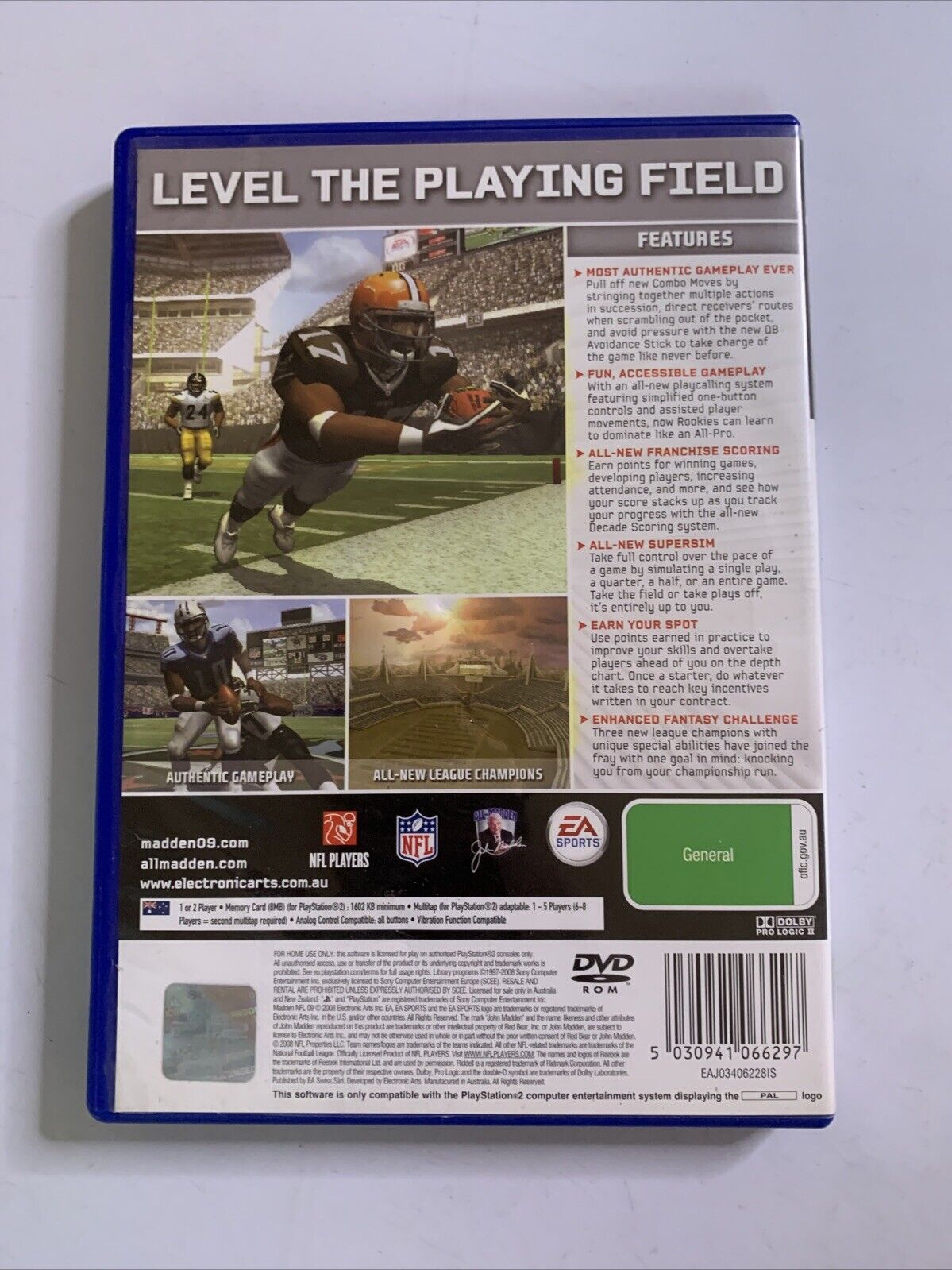 Madden NFL 09  PS2 Sony PlayStation PAL 2009 Game Complete