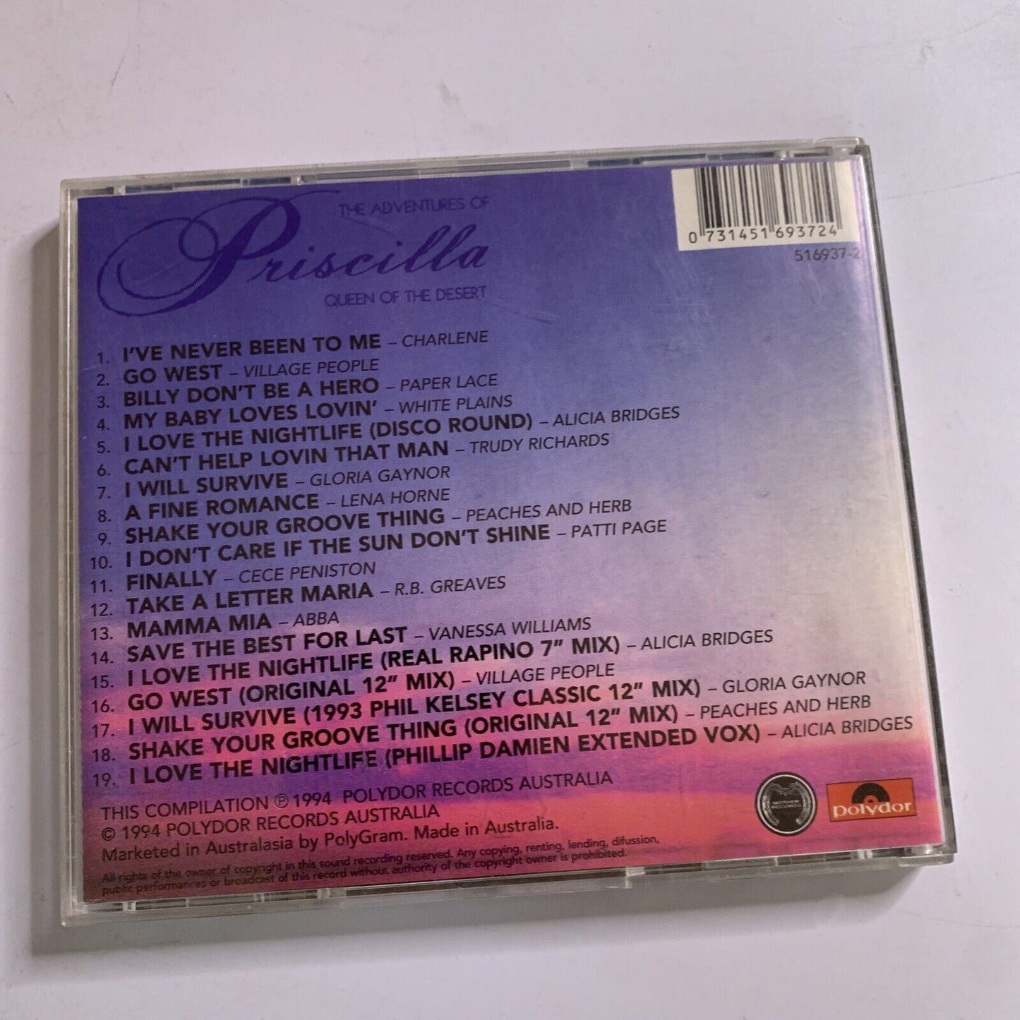 The Adventures Of Priscilla: Queen Of The Desert Original Soundtrack  (CD, 1994)