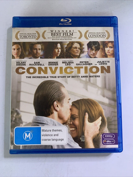 Conviction (Blu-ray, 2010) Hilary Swank, Sam Rockwell Region B