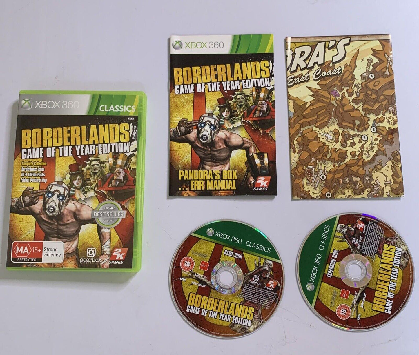 Borderlands Game of the Year Edition Microsoft XBOX 360 PAL + Map Complete
