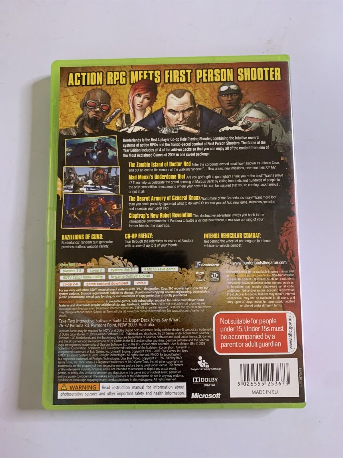 Borderlands Game of the Year Edition Microsoft XBOX 360 PAL + Map Complete