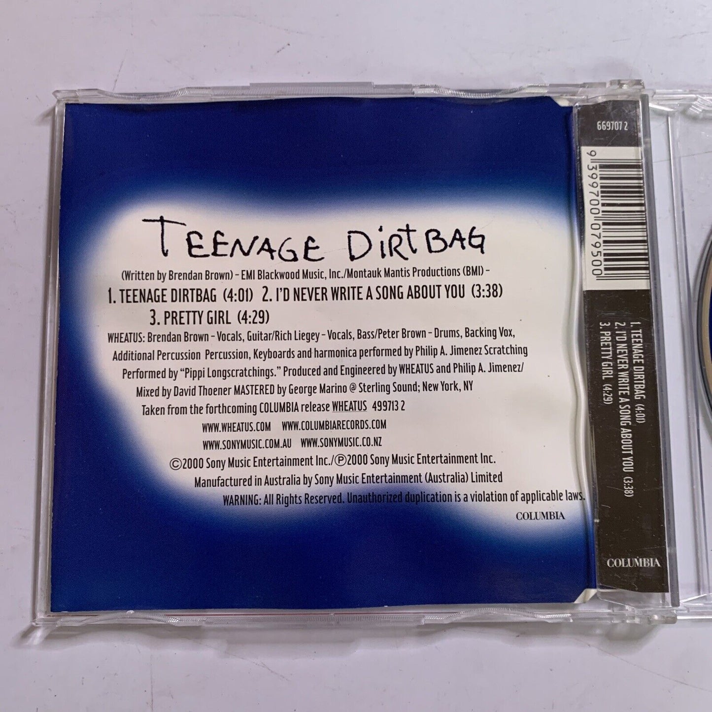 Wheatus – Teenage Dirtbag (CD, 2000) Single