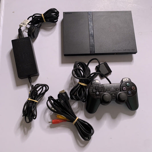 Sony PlayStation 2 Slim Home Console + DualShock 2 Controller + AV Cable