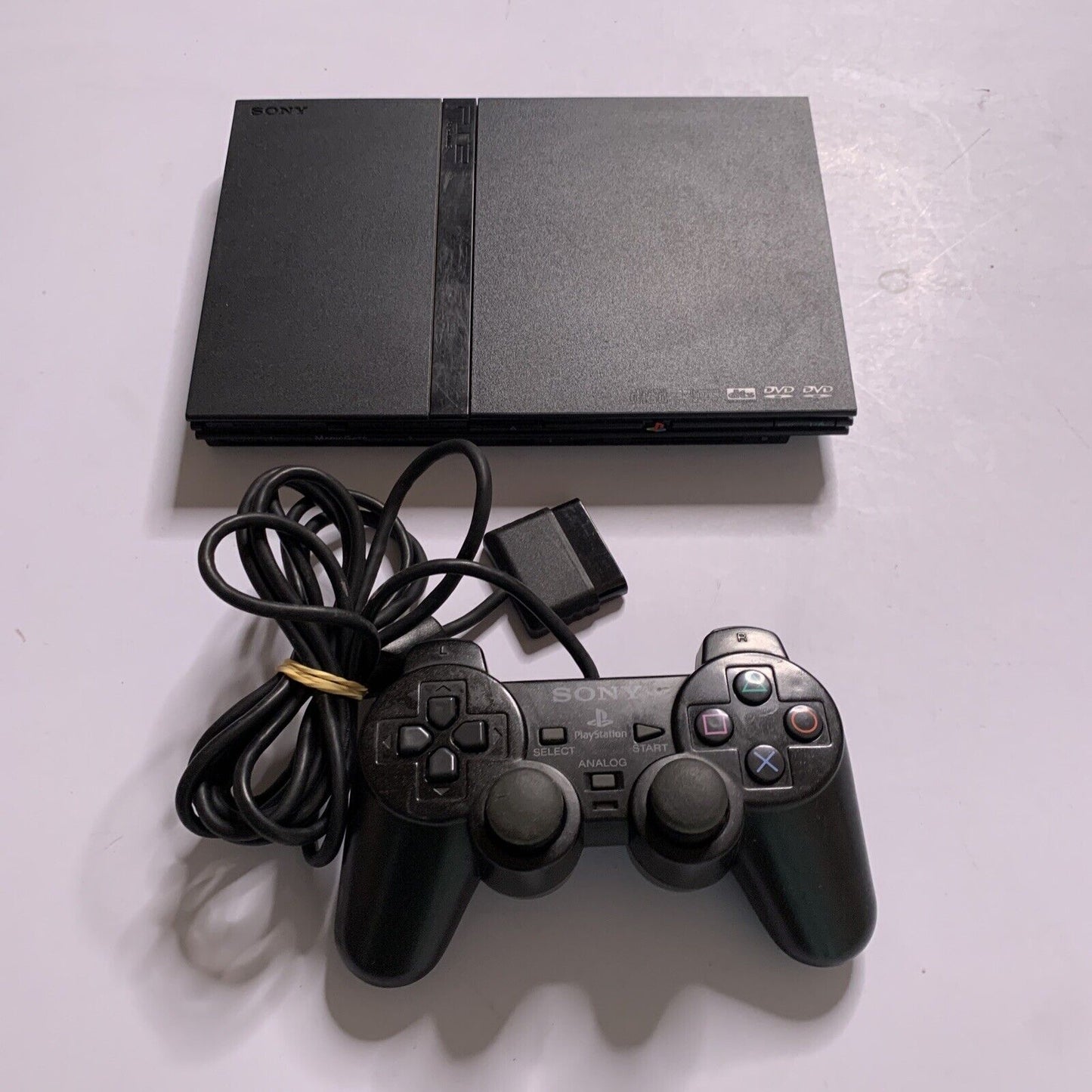 Sony PlayStation 2 Slim Home Console + DualShock 2 Controller + AV Cable