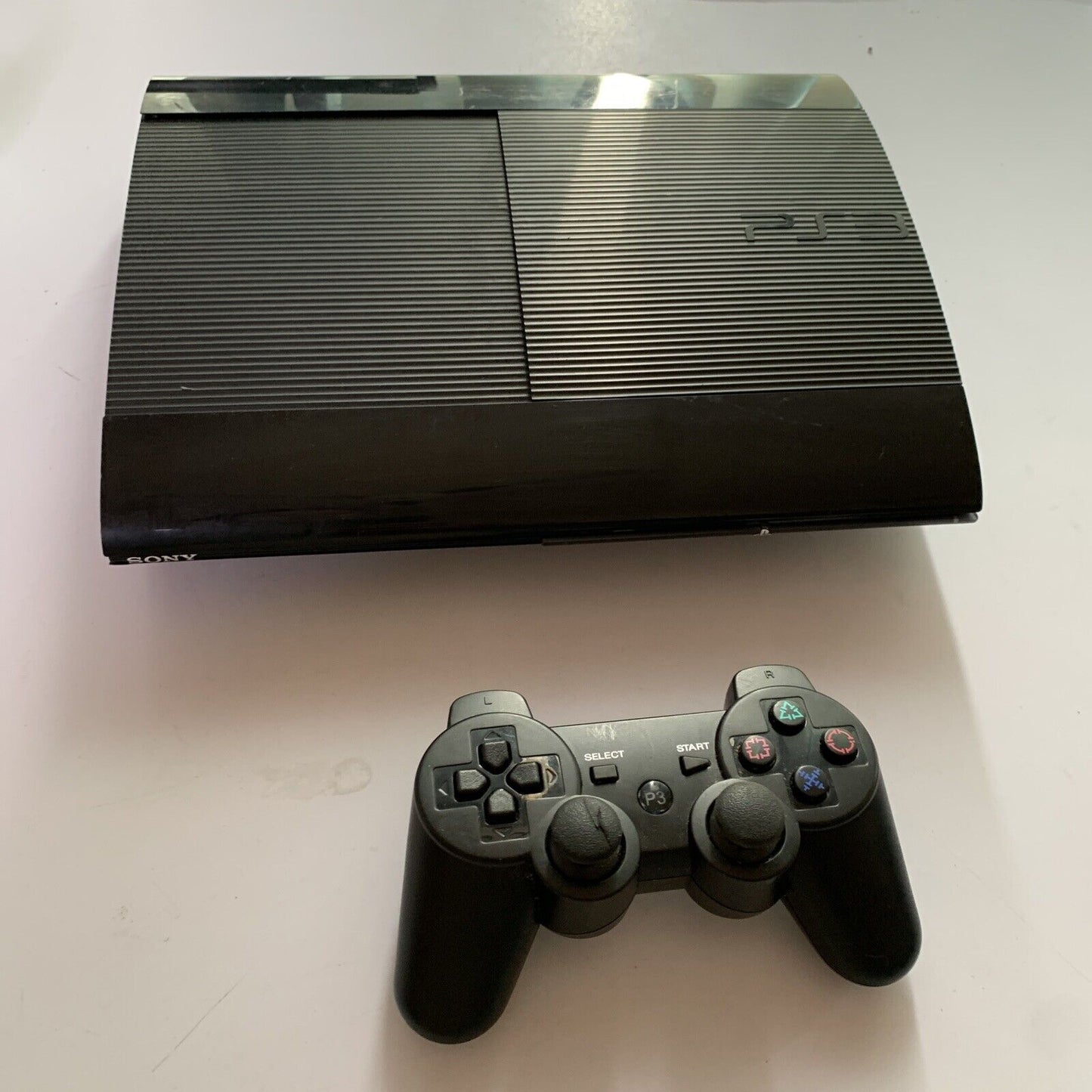 Sony PlayStation 3 PS3 Slim 12GB Console Black with Controller + Cable CECH4002A