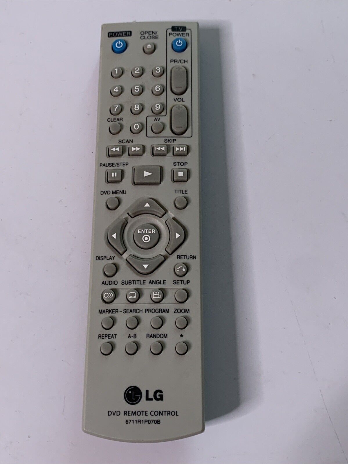 Genuine LG DVD Remote Control 6711R1P070B for LG DVD Player