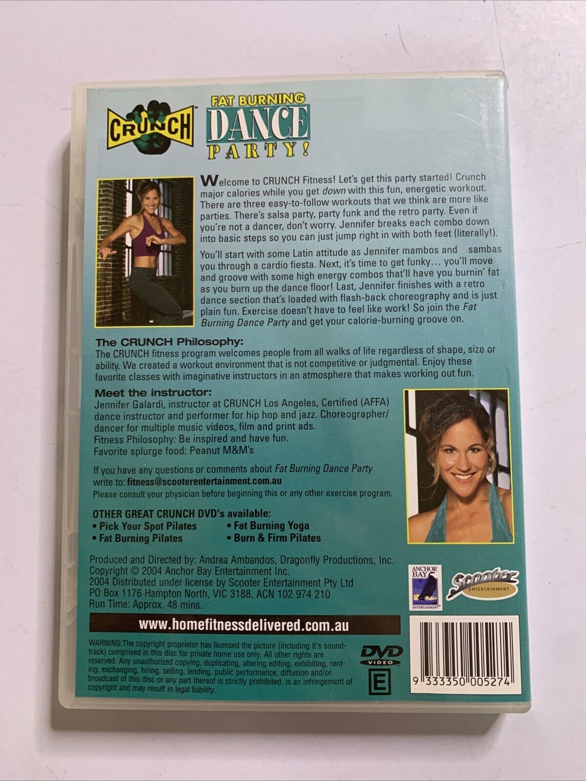 Crunch: Fat Burning Dance Party! (DVD) Jennifer Galardi  All Regions