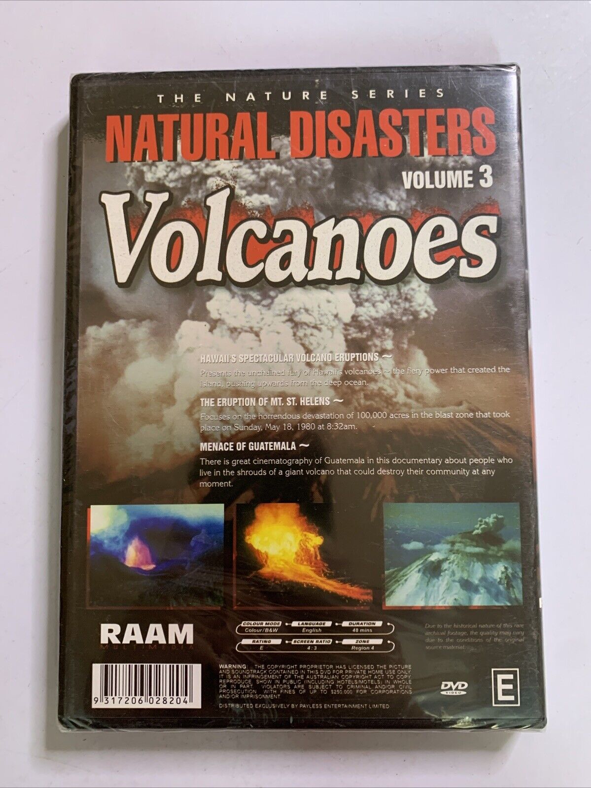 The Nature Series Natural Disasters:  Volume 3 Volcanoes (DVD) NEW Sealed
