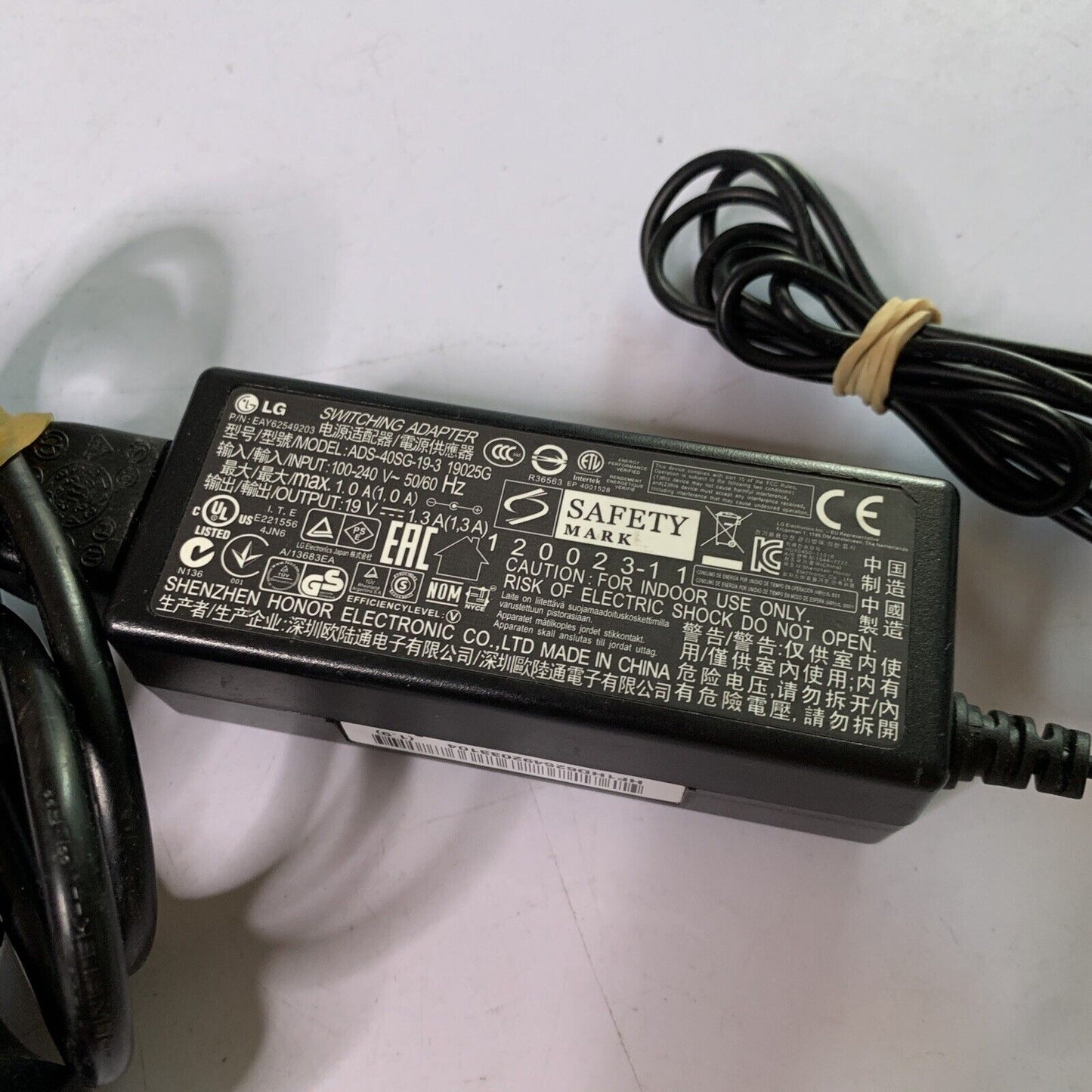 Genuine LG ADS-40SG-19-3 19025G 19V 1.3A AC Power Adapter For LG Monitor