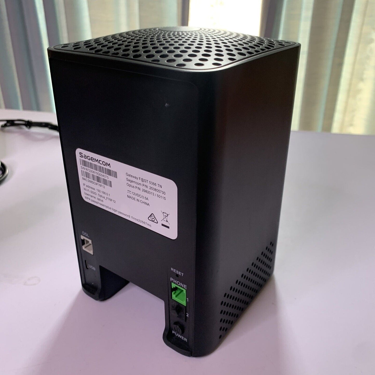 Optus Sagemcom Gateway FAST 5366 TN NBN WiFi Wireless Modem Router