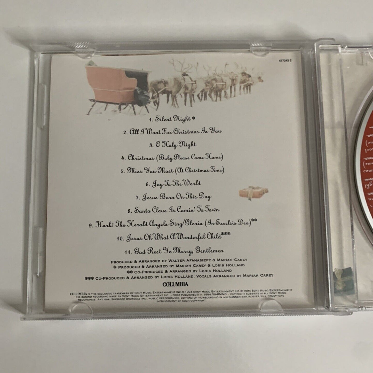 Merry Christmas by Mariah Carey (CD, 1994) Album Columbia Records