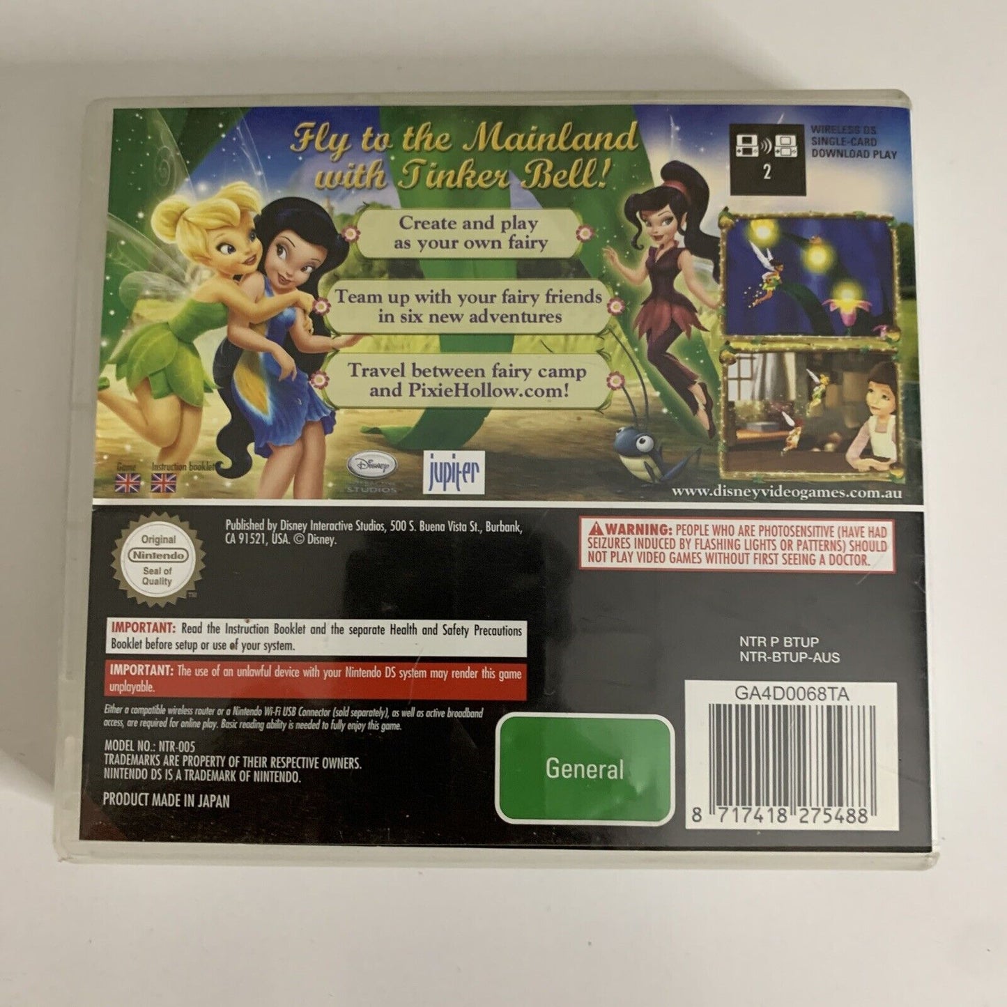 Disney Fairies Tinkerbell Fairy Rescue  NDS Nintendo DS 2010 Game Complete