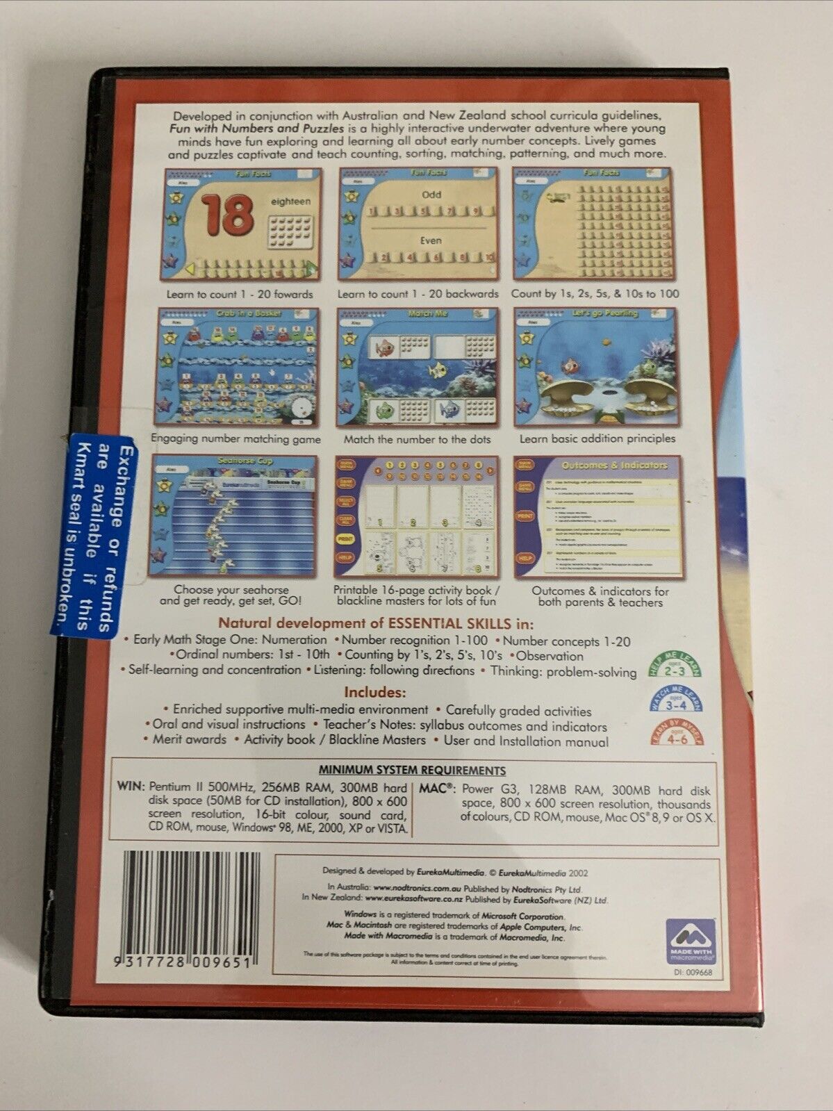 Eureka Fun with Numbers & Puzzles PC Windows MAC Educational Software  NEW