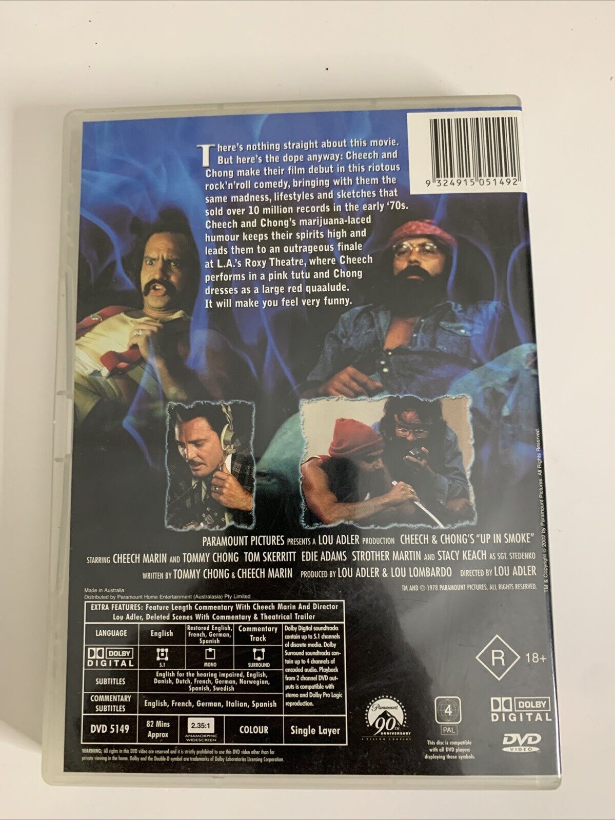 Cheech and Chong's Up in Smoke (DVD, 1978) Region 4