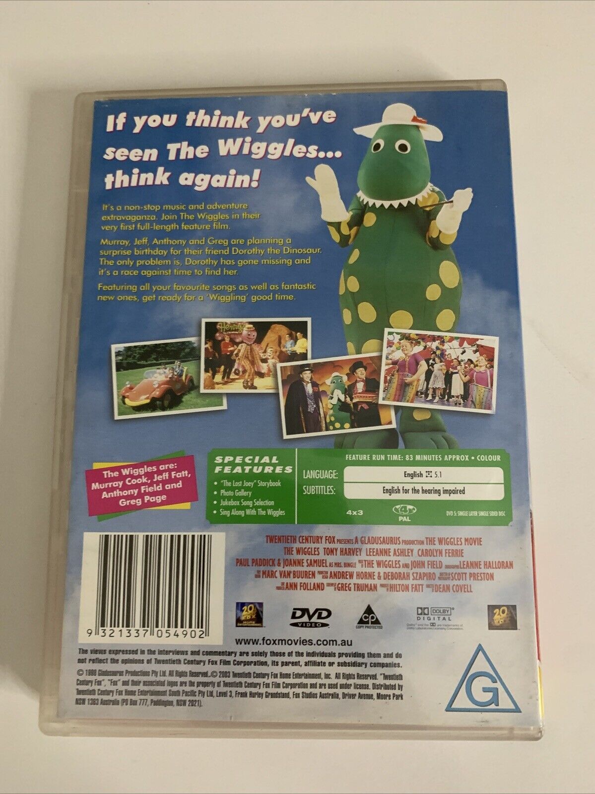 The Wiggles Movie  (DVD, 1998)  Region 4