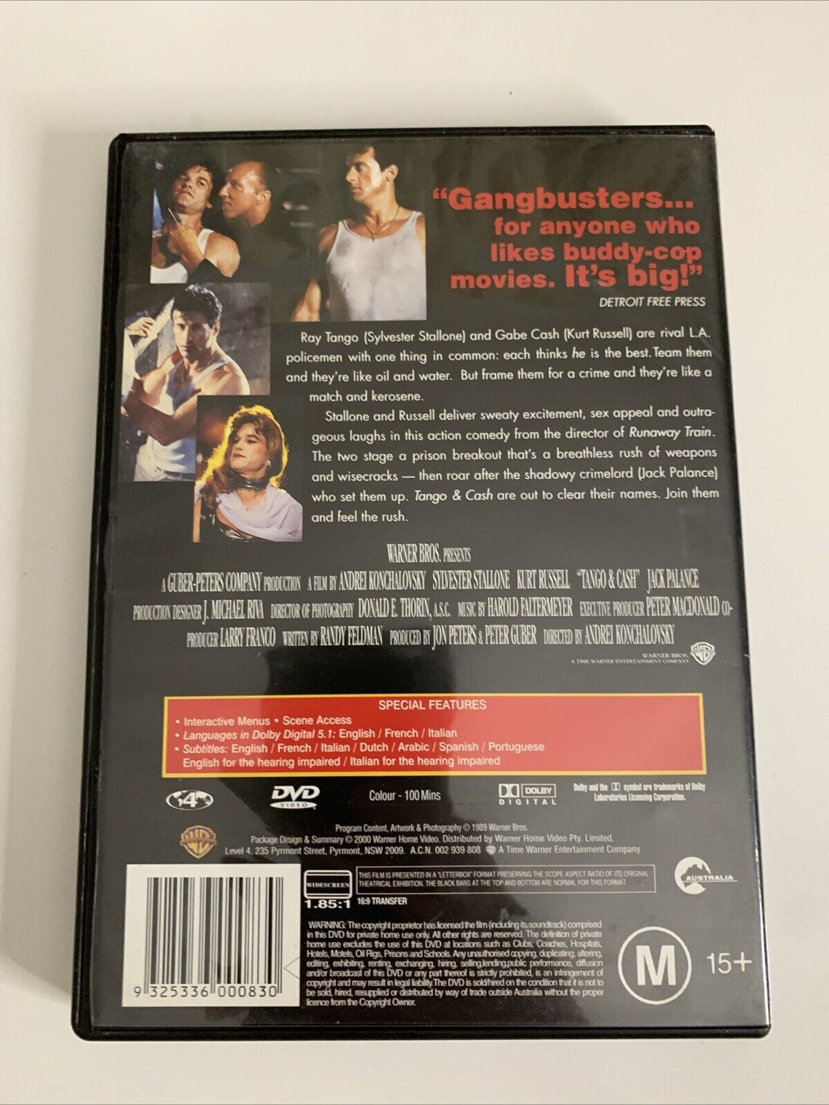 Tango and Cash (DVD, 1989) Kurt Russell, Sylvester Stallone Jack Palance Region4