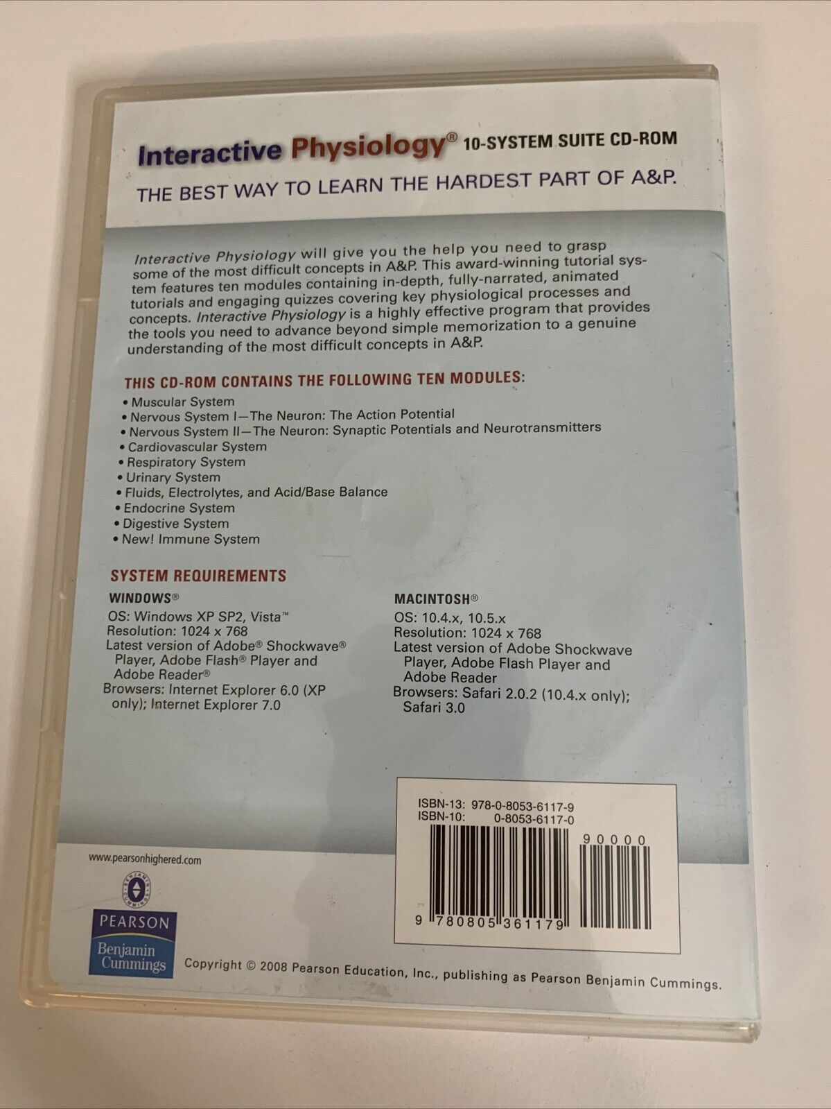 Interactive Physiology 10-System Suite CD-ROM for PC and MAC