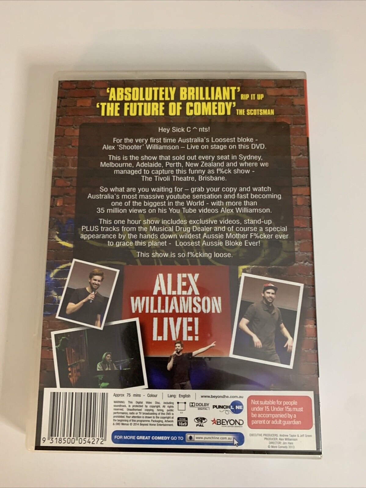 Alex Williamson Live (DVD, 2013) Comedy Region 4