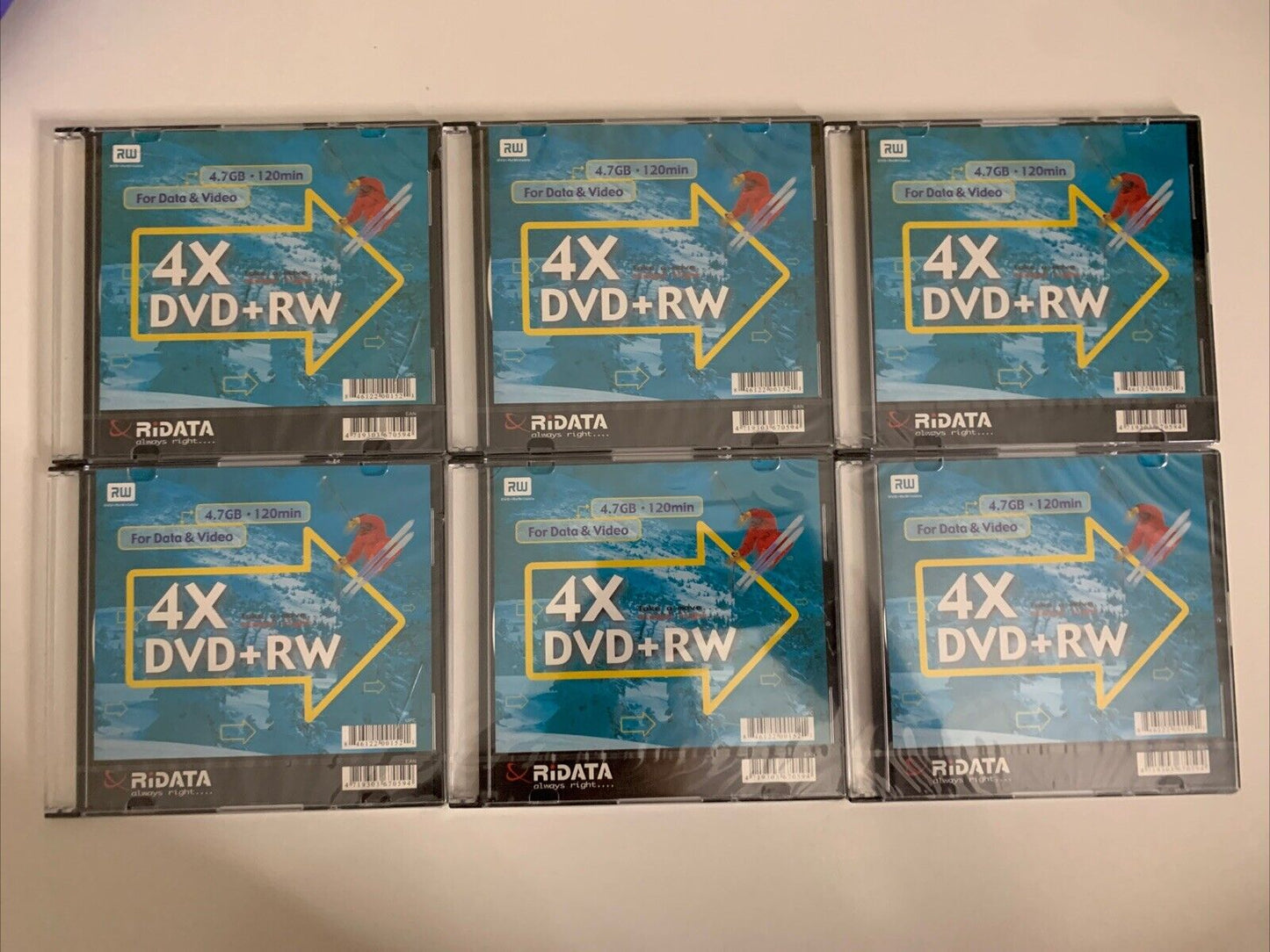 6x DVD+RW Re-Writable Blank Media RiData  NEW Sealed