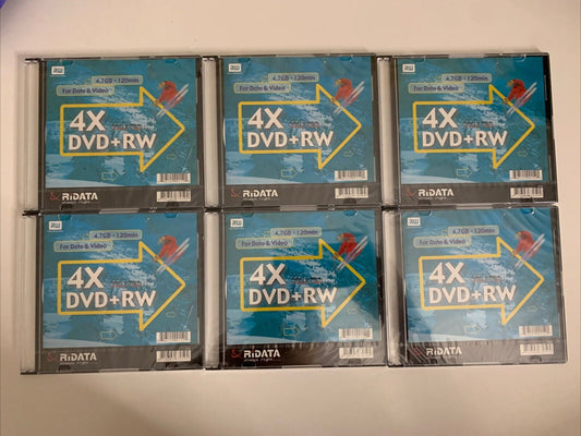 6x DVD+RW Re-Writable Blank Media RiData  NEW Sealed