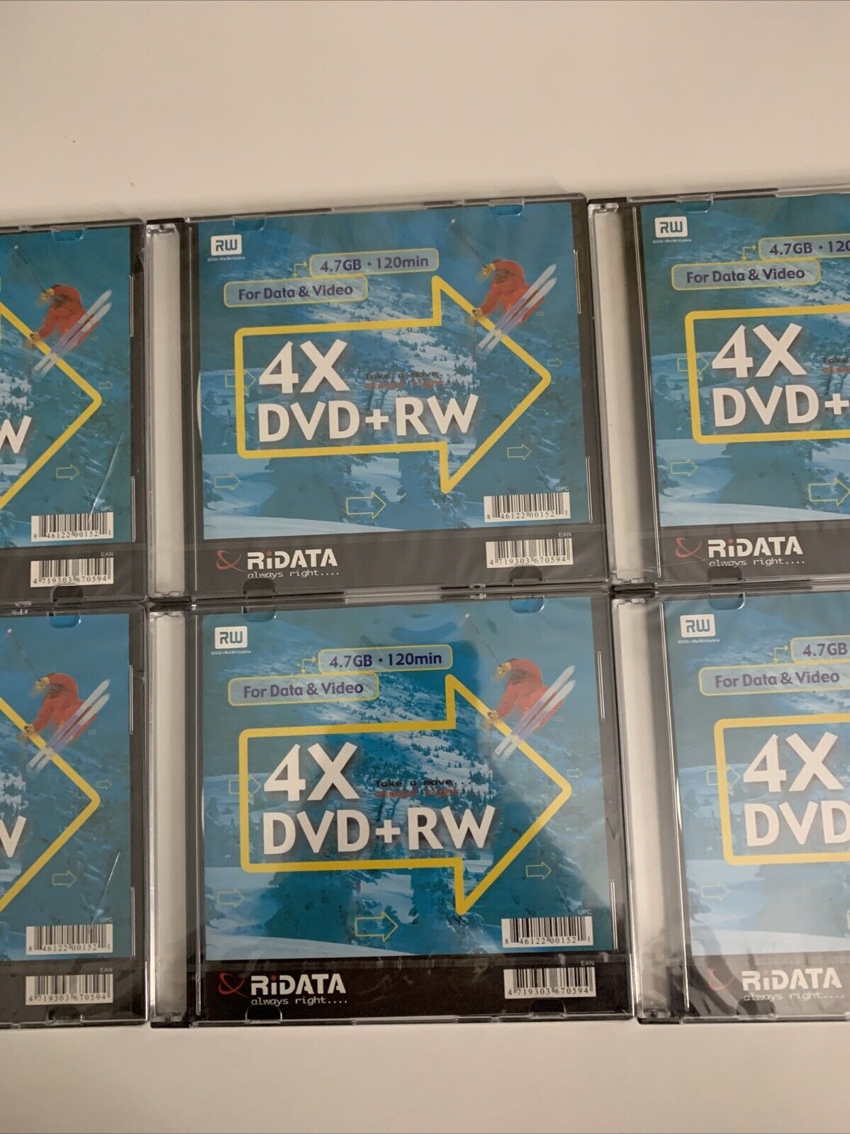 6x DVD+RW Re-Writable Blank Media RiData  NEW Sealed