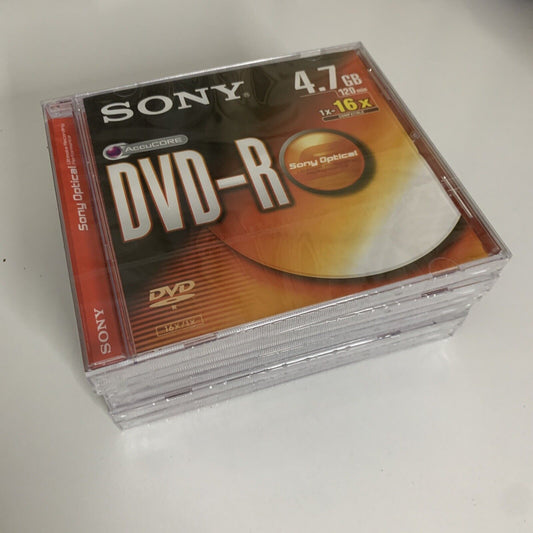 6x SONY DVD-R 4.7GB 120 Min DVD Blank Media NEW Sealed