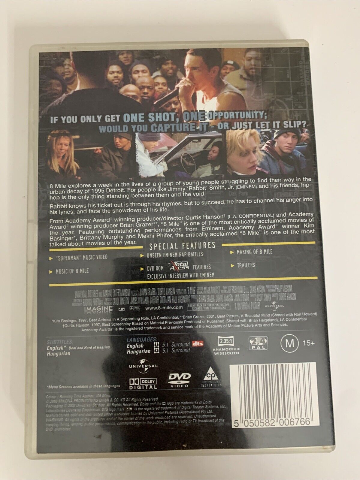 8 Mile (DVD, 2002) Kim Basinger, Eminem, Brittany Murphy Region 4 &2