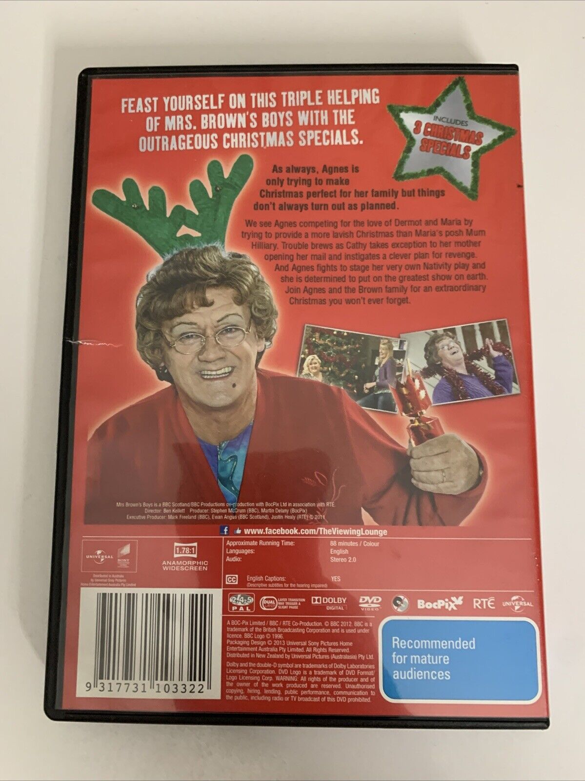 Mrs. Brown's Boys Christmas Crackers (DVD, 2012) Region 4 &2