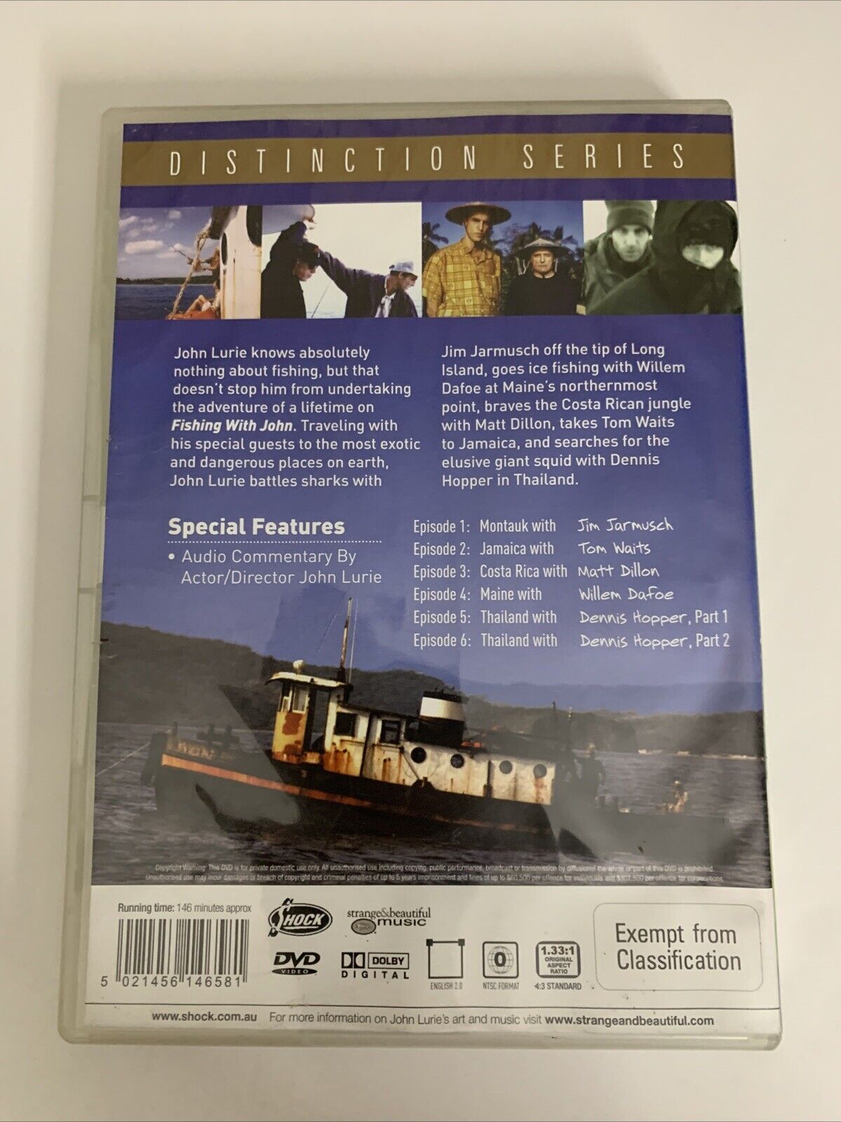 Fishing with John (DVD, 1993) Jim Jarmusch, Dennis Hopper, Tom Waits, Willem Daf