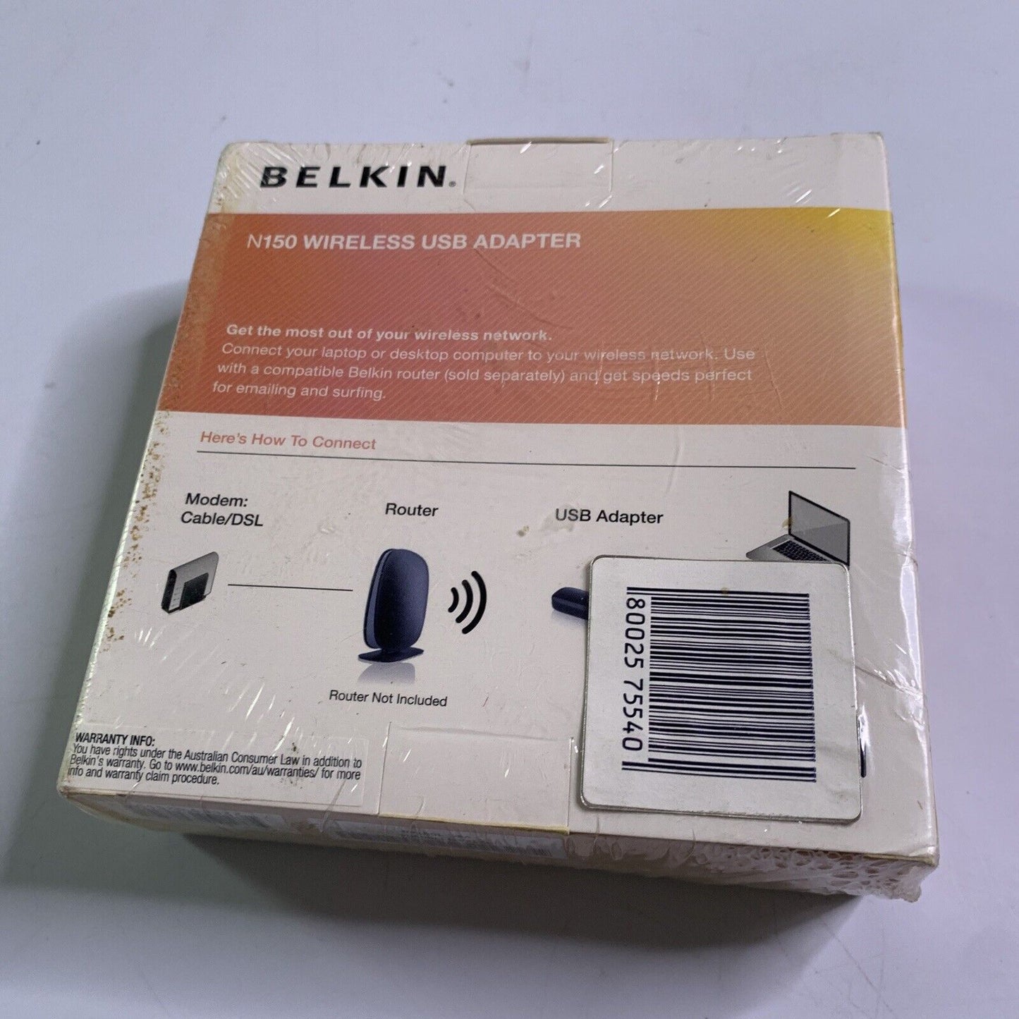 Belkin Wireless WiFi USB Adapter N150 NEW Sealed